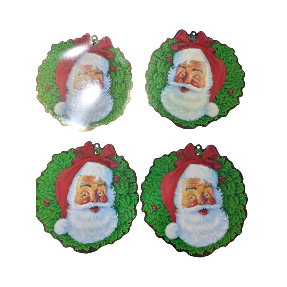 Vintage 4 Color Clings Christmas Window Plastic 1994 Santa Claus 10" Suction Cup